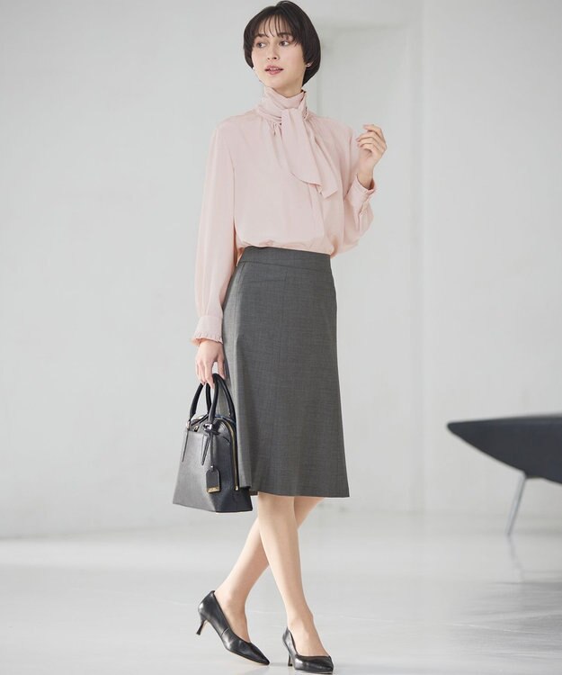 23区 S 【洗える】ドットドビーデシン ブラウス ピンク系