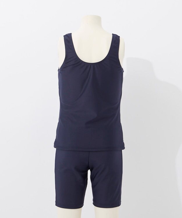 OP／FILA 【Ocean Pacific】スクール水着タンキニ 水着上下セット ネイビー×サックス