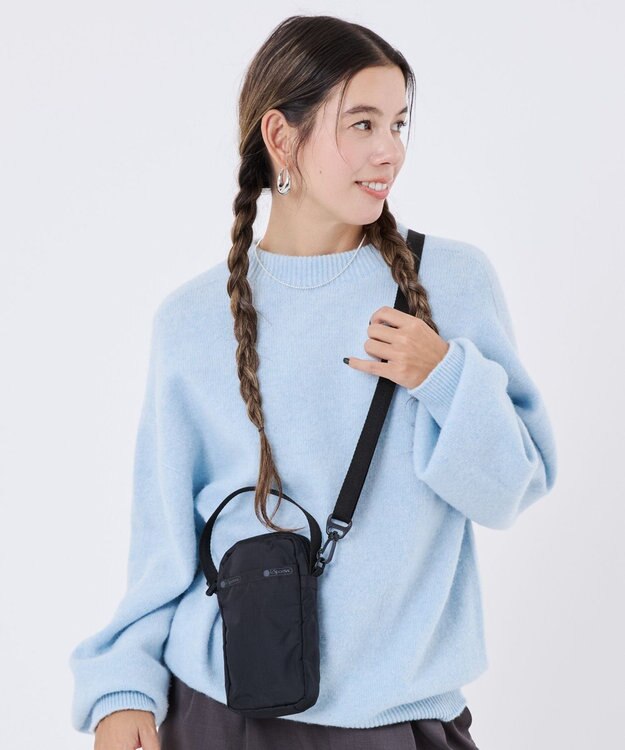 LeSportsac MINI PHONE CROSSBODY/リサイクルドブラックJP