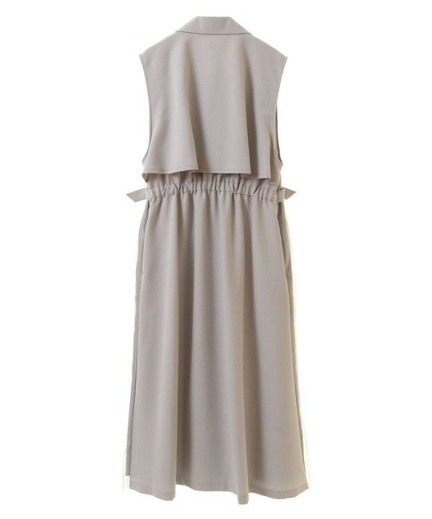 earth music&ecology サイドプリーツジレンチ グレー