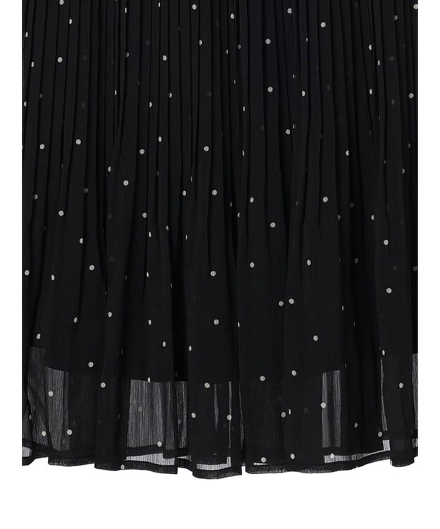 Green Parks シフォンプリーツスカート Dot Black