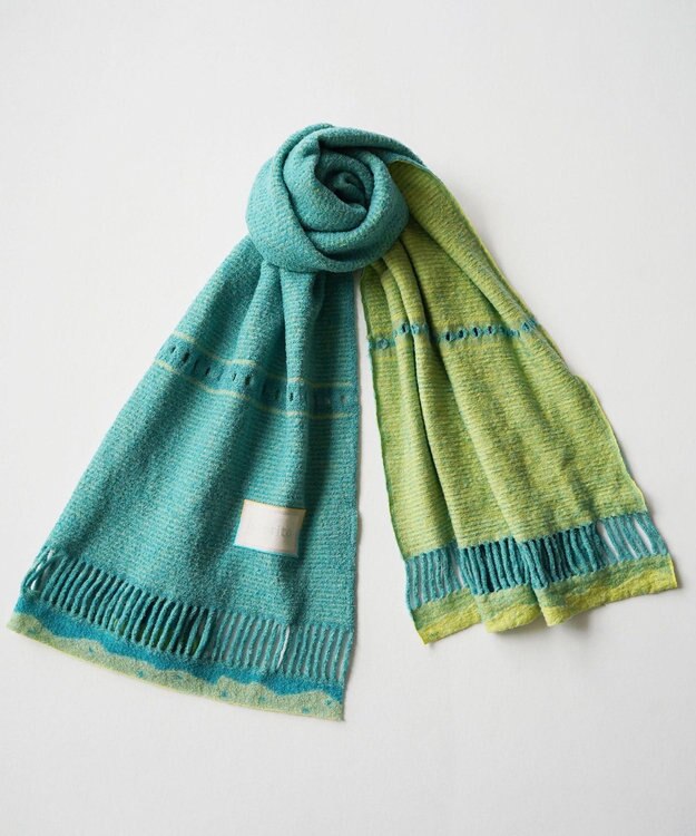 nitorito 【UNISEX】iroiro 無地 3WAY ストール light blue×yellow