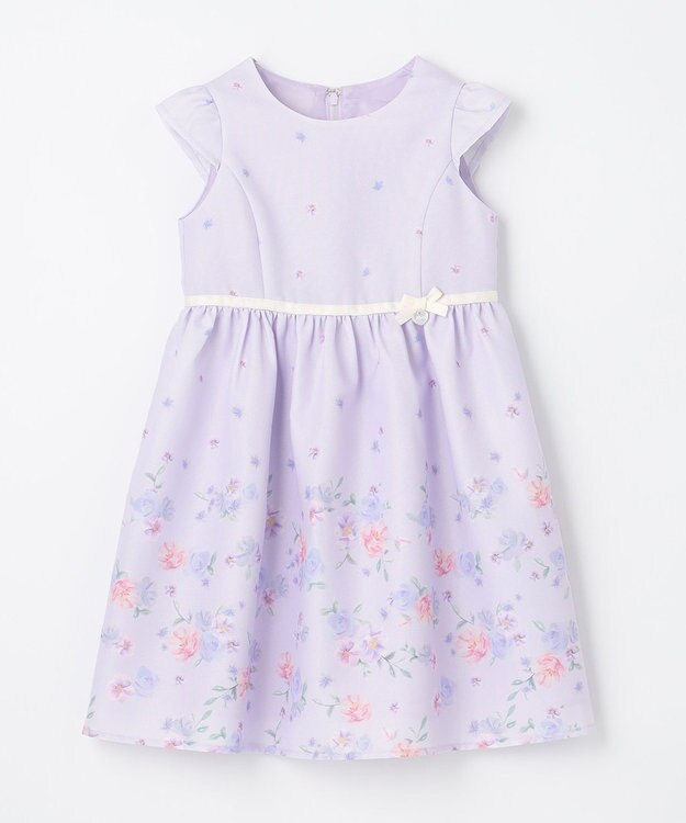 ANY KIDS フラワープリントワンピース ラベンダー