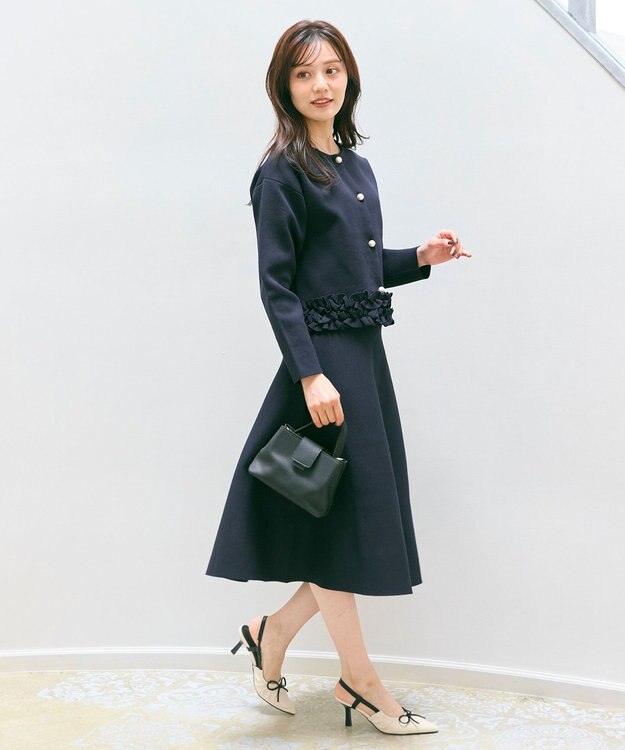 Feroux フリル ニット セットアップ ネイビー系