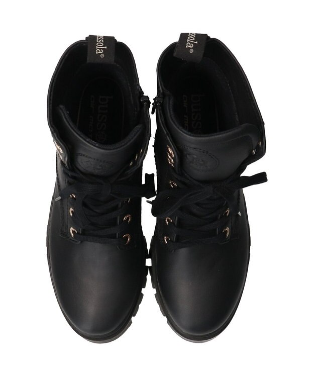 INTER-CHAUSSURES 【BUSSOLA】防水レースアップショートブーツ ブラック