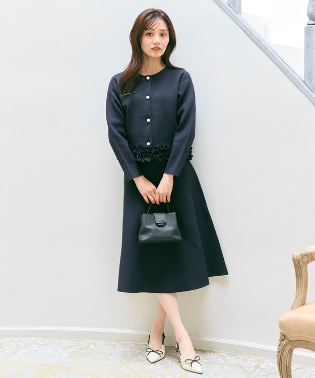 Feroux フリル ニット セットアップ ネイビー系