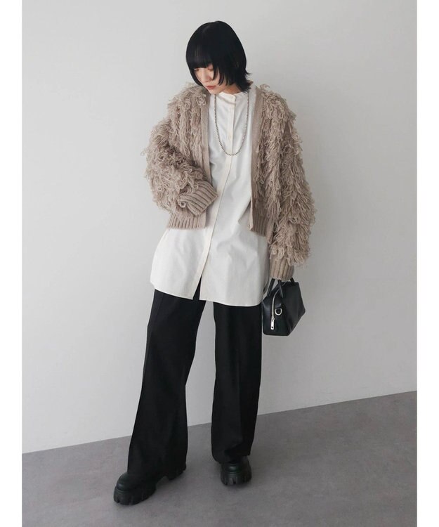 Green Parks ・Ｐｅｔｉｔ　Ｆｌｅｕｒ　ループニットカーディガン Gray