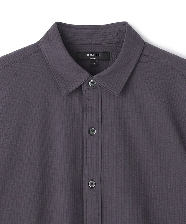 JOSEPH HOMME 【WEB・一部店舗限定】 ドライサッカーストレッチ　半袖レギュラーカラーシャツ グレー系