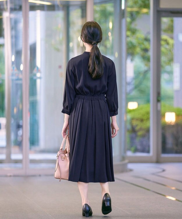 Tiaclasse 【洗える】ラッフルフリルワンピース ネイビー