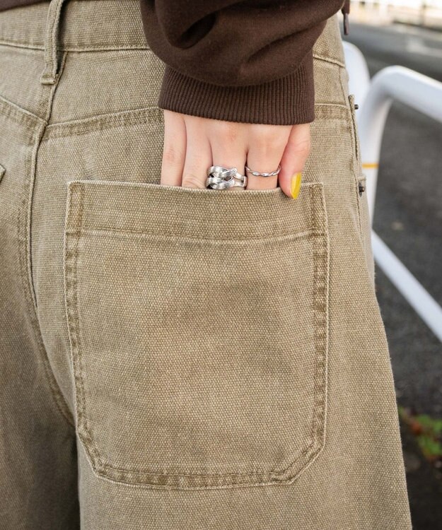 WEGO ウエストドロストダブルニーバギーハーフパンツ ベージュその他