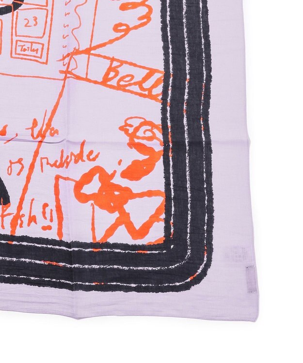 23区  manipuri インバージョンフィッシュ プリント ストール ピンク系