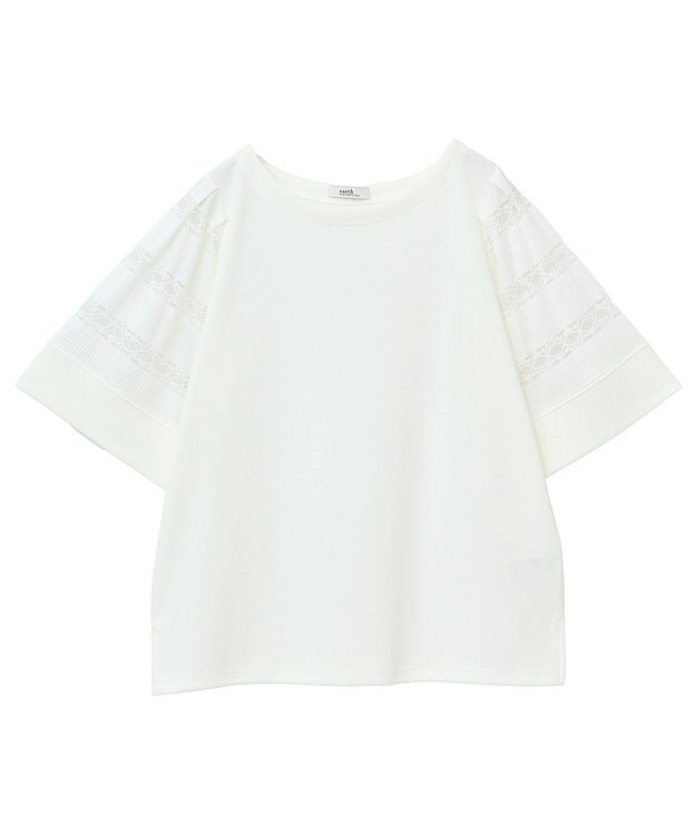 earth music&ecology フレア袖レースプルオーバー Ivory