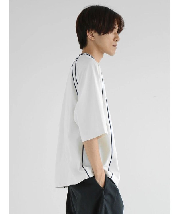 CRAFT STANDARD BOUTIQUE 接触冷感/UVカット/イージーケア/ストレッチ/ゲームシャツ-B Off White