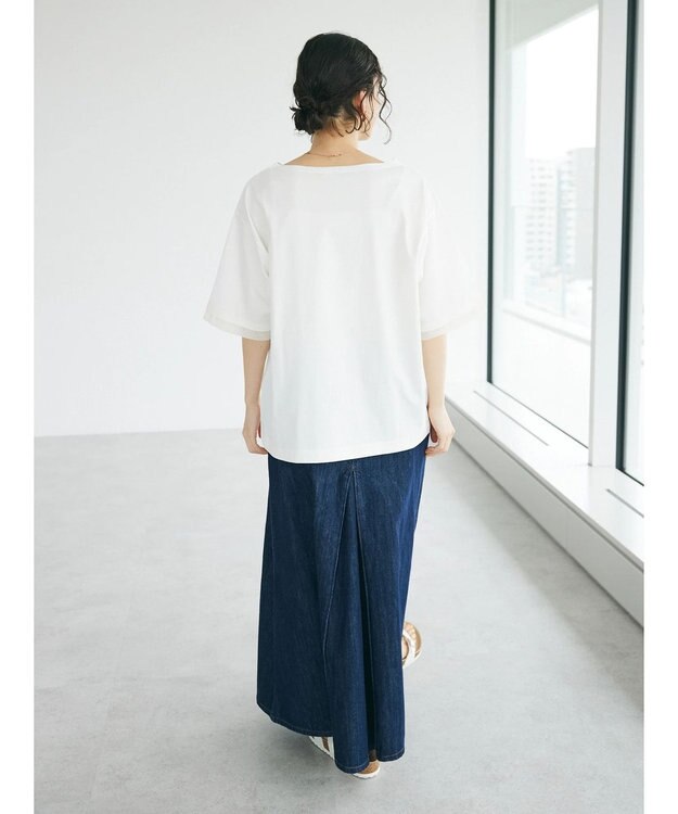 CRAFT STANDARD BOUTIQUE 【ＵＶカット】布帛切り替えプルオーバー Off White