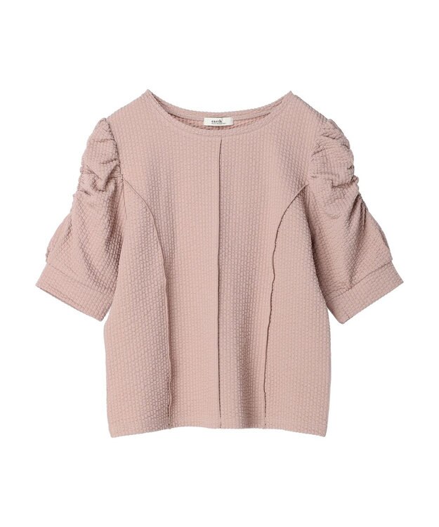 earth music&ecology ジャガードパワショルプルオーバー Beige