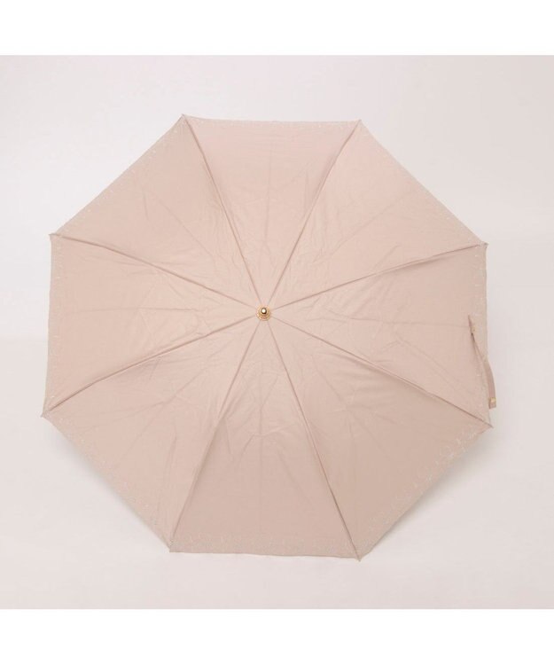 UNBILLION カシュネ cachenez / PUグレースフラワー刺繍トップレス2段折りたたみ傘 ピンク
