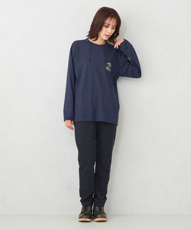 JOSEPH ABBOUD MOUNTAIN 【UNISEX】マスクホルダー付 オーガニックTシャツ ダルブルー系