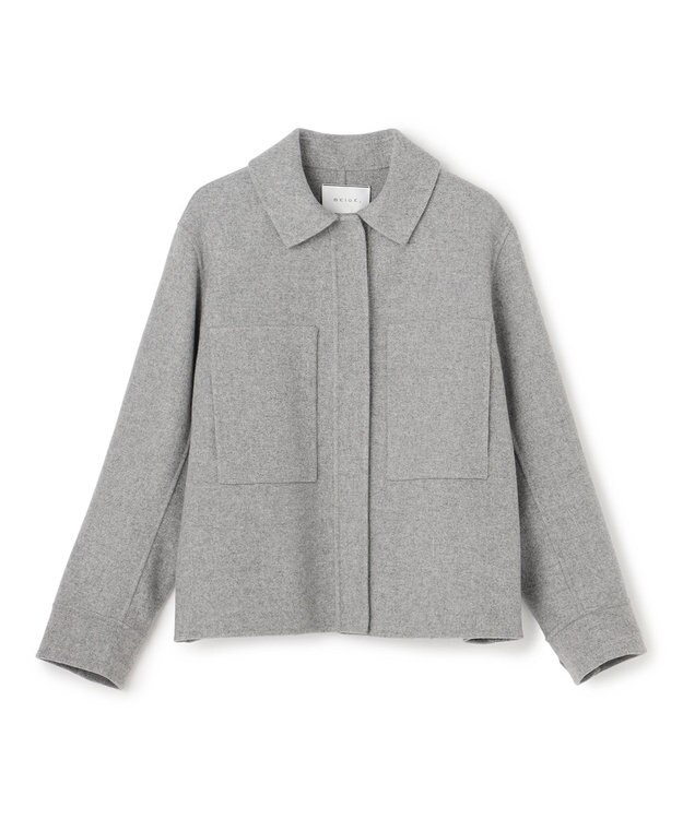 BEIGE， CHAMPIONNET / ウールメルトン シャツジャケット Gray