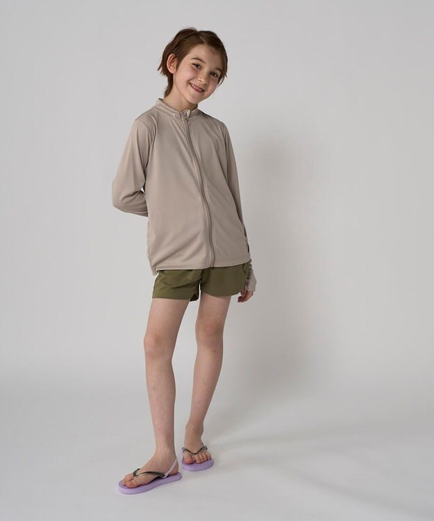 OP／FILA 【Ocean Pacific】フリルラッシュガード ベージュ