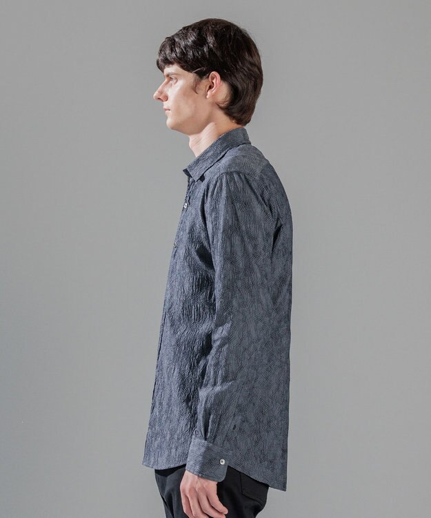 JOSEPH HOMME アブストラクトジャガード レギュラーカラーシャツ グレー系