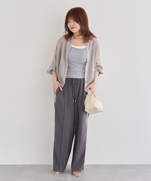 Green Parks 裾ドロストシアーシャツ Gray