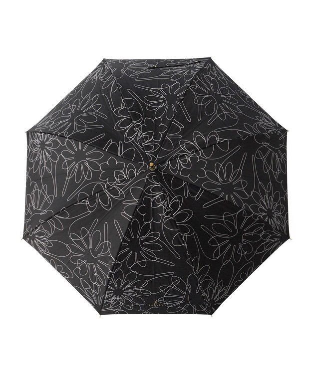 MOONBAT 【新色追加/耐風】ランバン オン ブルー 長傘 フラワー柄サテンジャガードプリント ブラック