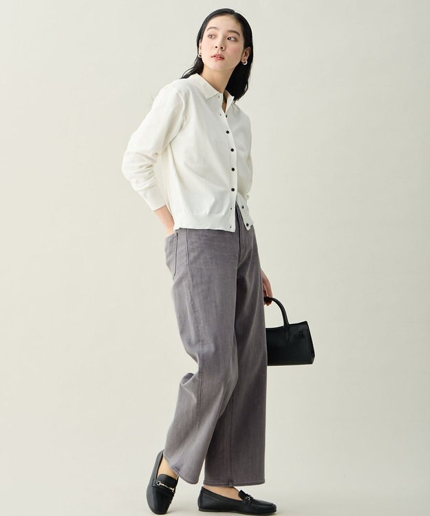 ANY L コットンブレンドポロカーデ エクリュ