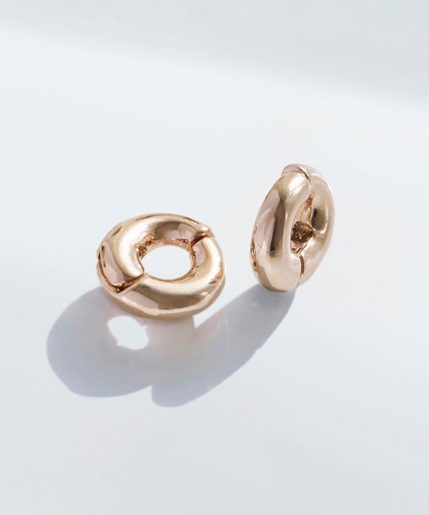 Phoebe 【金属アレルギー対応】シンプルフープスナップイヤリング　シャンパンゴールド シャンパンゴールド