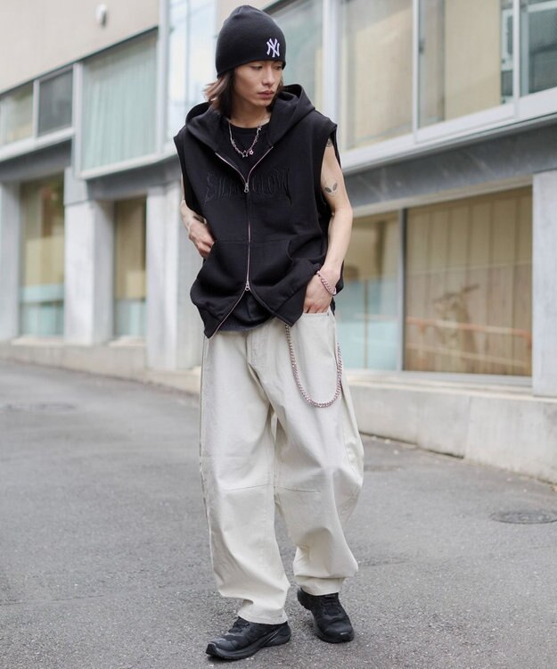 WEGO ノースリZIPパーカー ブラック