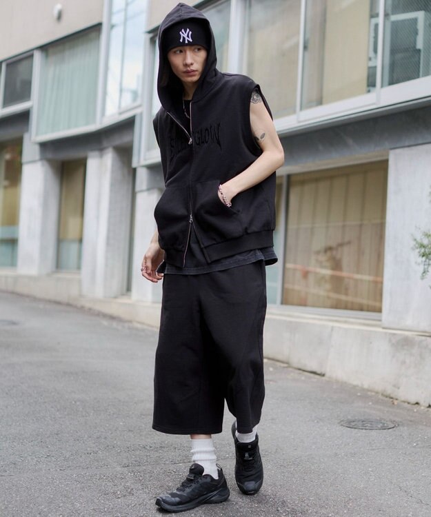 WEGO ノースリZIPパーカー ブラック