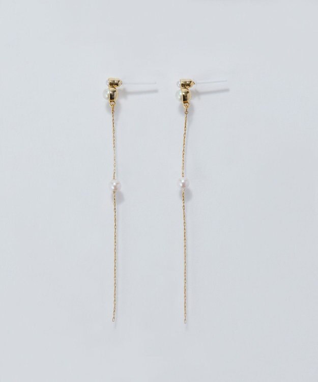 Phoebe 【金属アレルギー対応】ルミナスパールロングセラミックピアス　ゴールド ゴールド