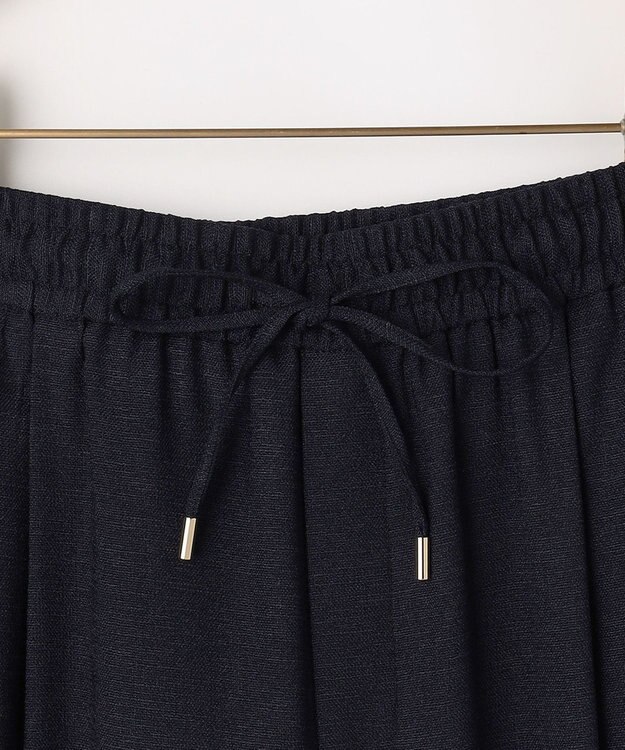 組曲 ライトリネンライクイージーワイド パンツ ネイビー系