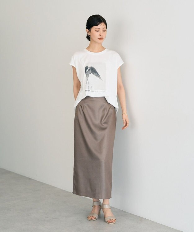 YECCA VECCA シャイニーロングスカート Mocha