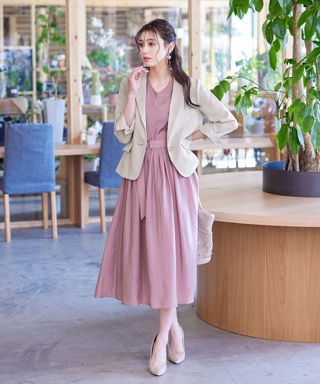 Tiaclasse 【吸水速乾・接触冷感・UVケア・防シワ・洗える】カチオンテーラードジャケット グレージュ