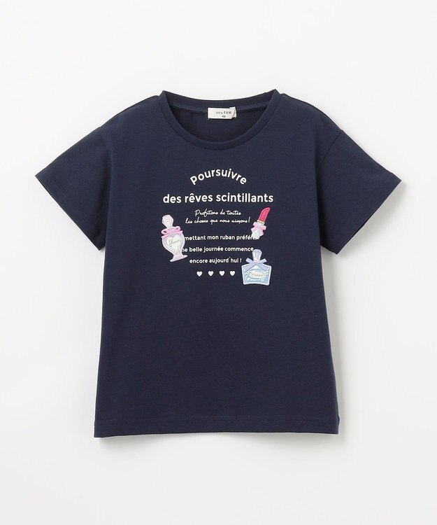 ANY KIDS ひんやりクール ロゴTシャツ ネイビー