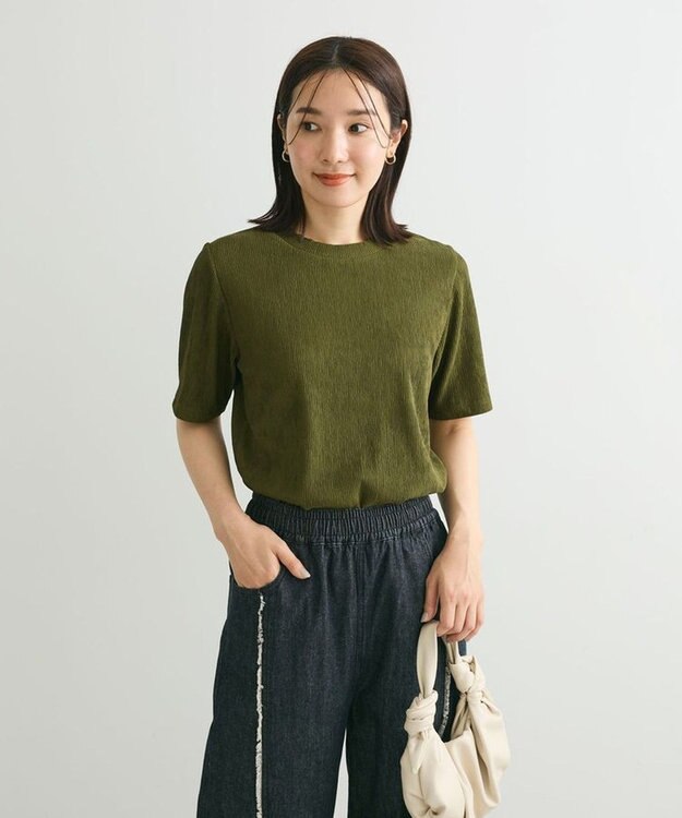 Green Parks プリーツ５分袖プルオーバー Green