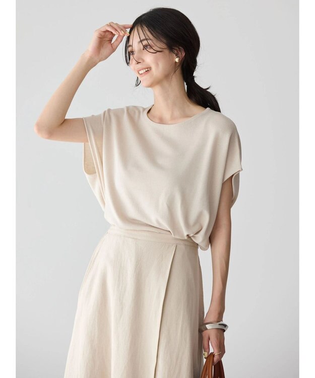 AMERICAN HOLIC 前振りニットフレンチスリーブプルオーバー Ivory