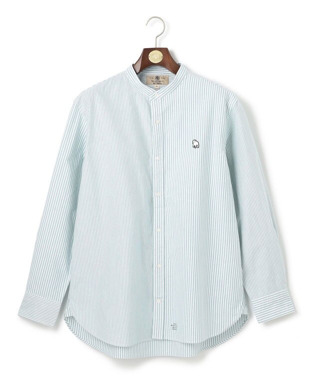 J.PRESS MEN 【IVY COLLECTION】【KING SIZE】バックブル ロンストクレイジーパターン バンドカラーシャツ グリーン系1