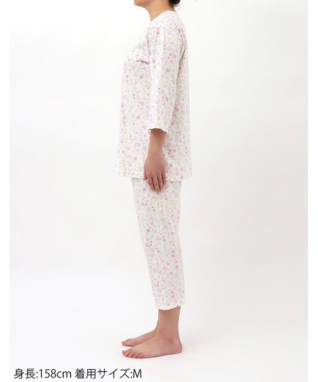 Wing 【数量限定　特別価格】 パジャマ 7分袖 8分丈 綿100％ 天竺素材 レディース EP8990 ウイング／ワコール ピンク