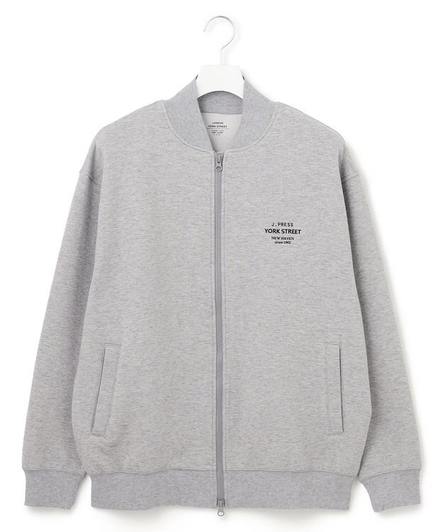 J.PRESS YORK STREET 【UNISEX】ジャージ MA-1 ジップカーディガン ライトグレー系
