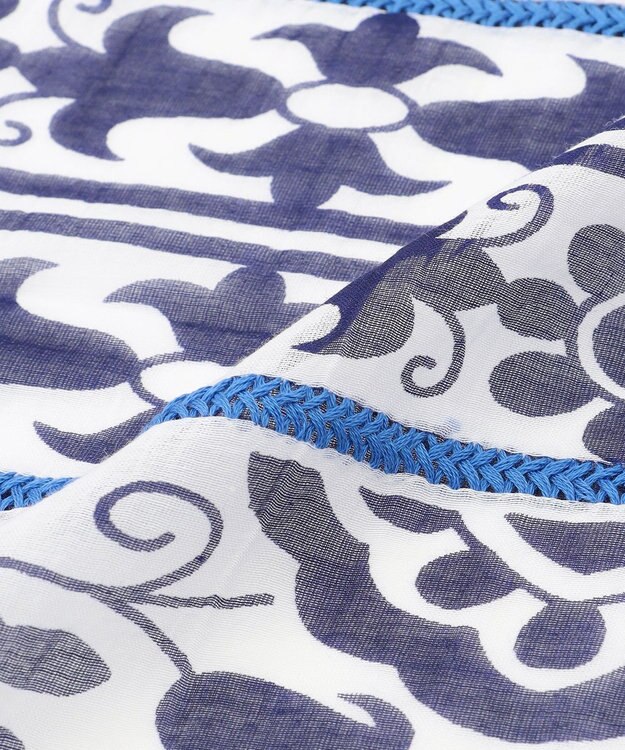 JOSEPH ABBOUD 【CAMERUCCI ARCHIVIO】ボタニカルモチーフ ストール ネイビー系6