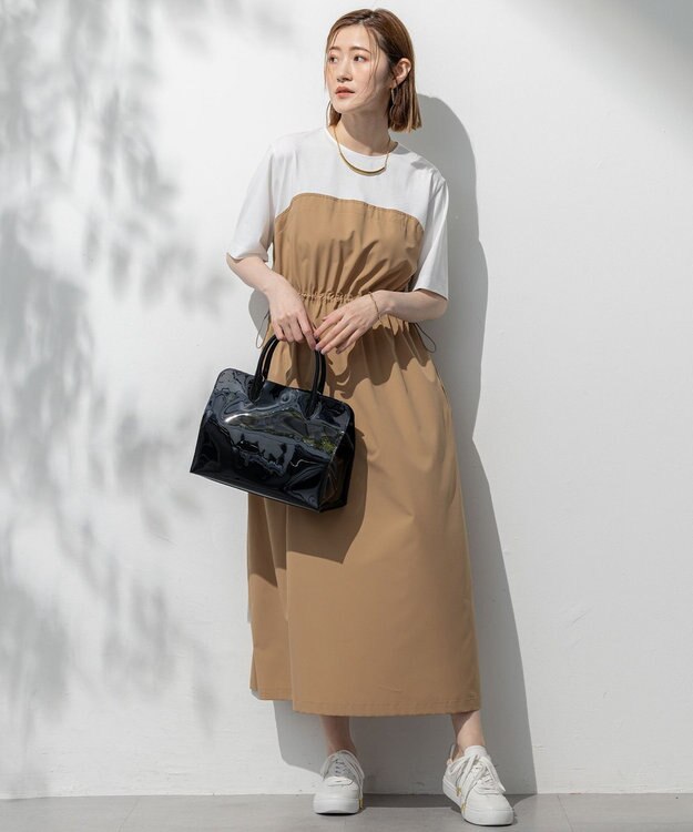 23区 【撥水加工/洗える】ビスチェデザイン マルチワンピース キャメル系