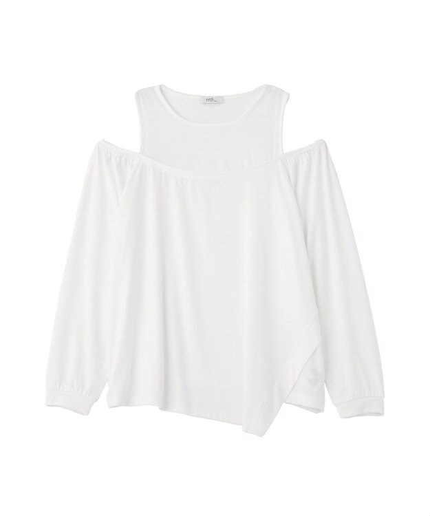 earth music&ecology マルチウェイショルダースリットトップス Off White