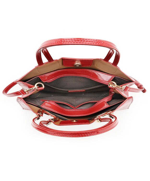 MioFIRANO ホースシューエナメルハンドバッグ 2WAY　FIRANO フィラノ RED