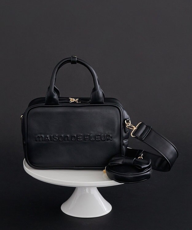 Maison de FLEUR ポーチ付き2Wayボストンバッグ Black