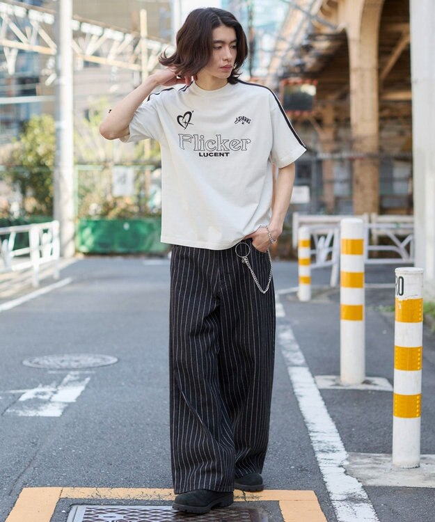 WEGO 【ユニセックス着用ITEM】スリーブラインロゴBIG　T（SS） オフホワイト