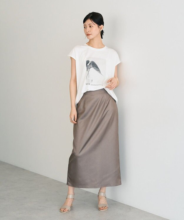 YECCA VECCA シャイニーロングスカート Mocha