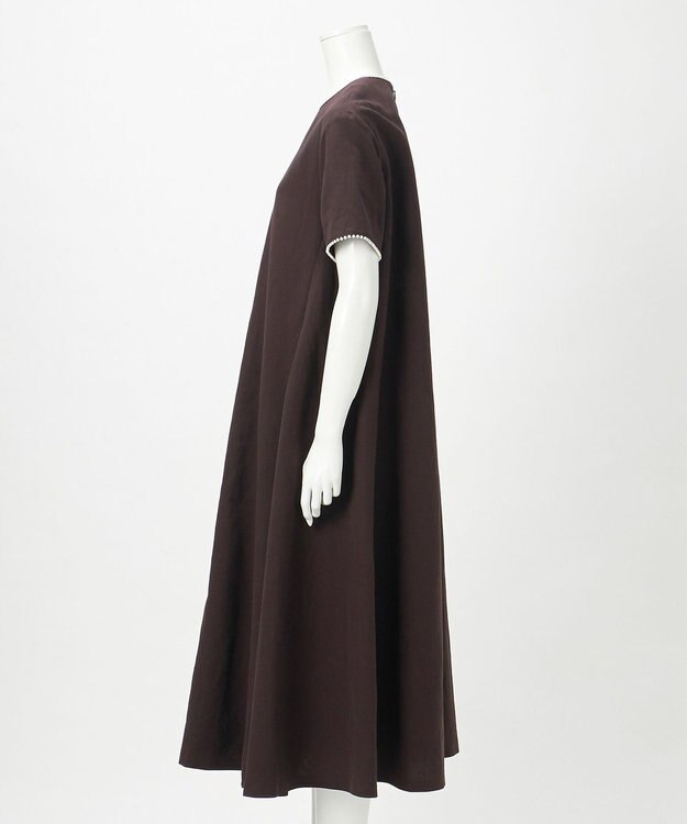 23区 【R(アール)】コットンリネン Aラインワンピース ダークブラウン系