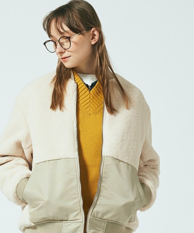 J.PRESS YORK STREET 【UNISEX】リバーシブルMA-1 ベージュ系