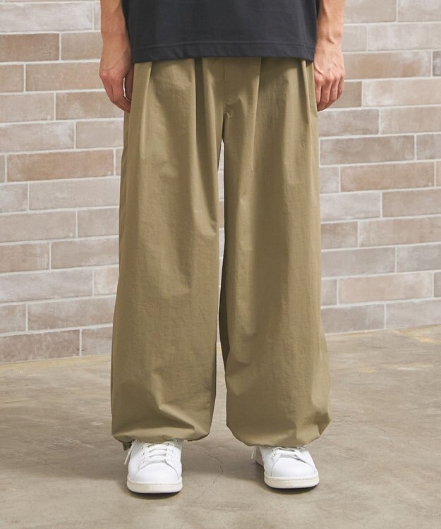 J.PRESS YORK STREET 【UNISEX】ナイロンタスランドライストレッチワッシャー イージーパンツ カーキ系